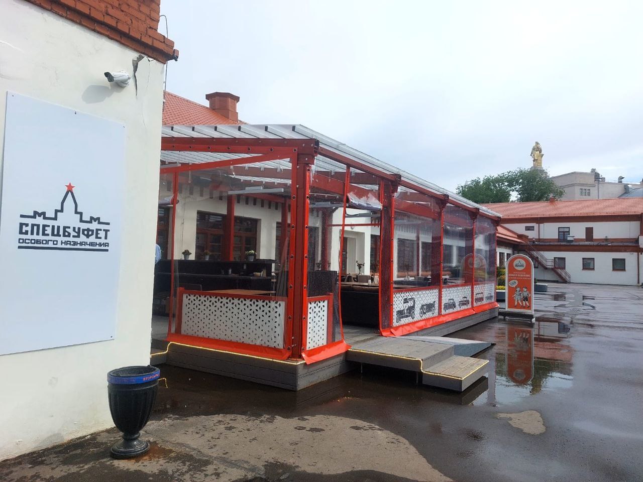 ПВХ шторы для летней террасы кафе в Тёплом